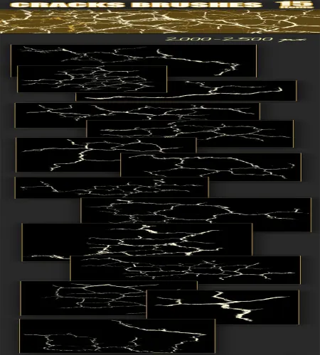 فرش فوتوشوب جديده شقوق وبرق Cracks PS Brushes Set 2