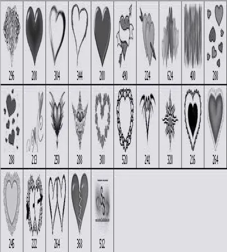 تحميل وتنزيل فرش فوتوشوب Hearts Brushes