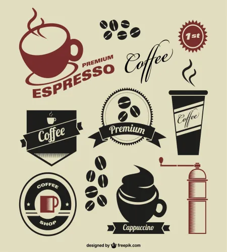تحميل فيكتور قهوه روعه Vectors - Coffee Different Symbols
