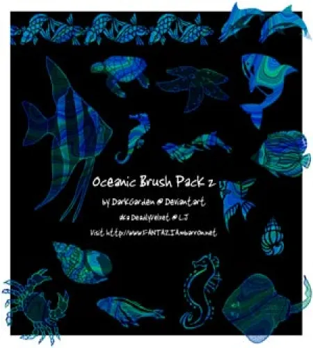 فرش فوتوشوب كائنات بحريه Oceanic Brush Pack 2