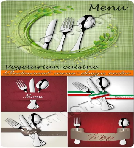 فيكتور قوائم مطاعم مفتوحه Vectors - Restaurant menu design vector