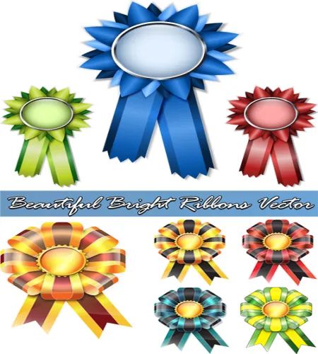 تصميم وسام اوسمه جميله Beautiful Bright Ribbons