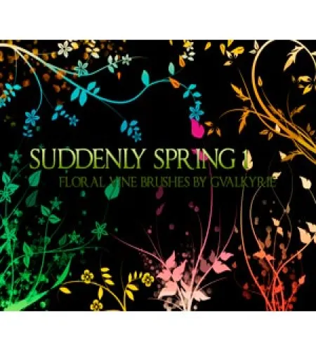 فرش فوتوشوب اغصان واوراق Suddenly Spring brushes