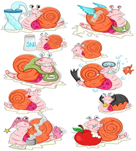 تصاميم حلزون مضحكه Snail Vector