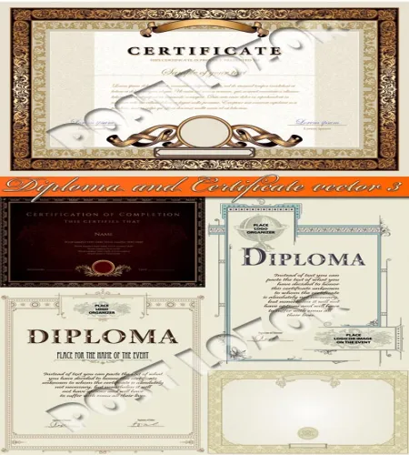 تصميم شهادات دبلوم Diploma and Certificate vector 3