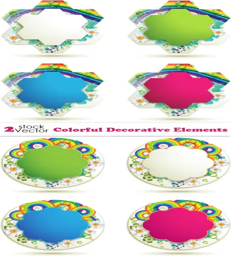 تحميل فيكتور Vectors - Colorful Decorative Elements