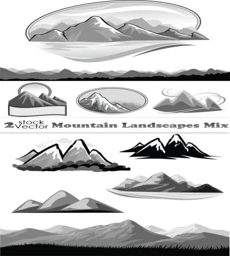 تحميل فيكتور جبال Vectors - Mountain Landscapes Mix