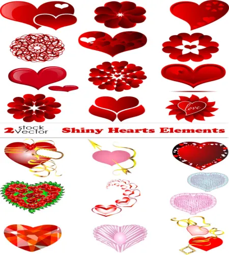 تحميل فيكتور قلوب Vectors - Shiny Hearts Elements