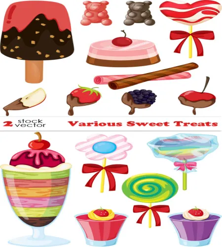 فيكتور حلويات روعه Vectors - Various Sweet Treats