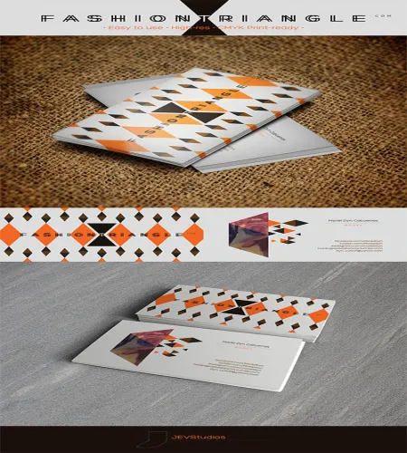 ملف مفتوح بطاقات عمل شخصيه PSD - Fashion Triangle Busines Cards