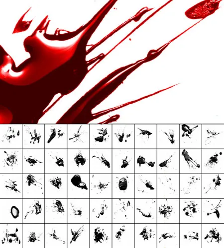 فرش فوتوشوب دم Glossy Blood Splatter Brushes for Photoshop