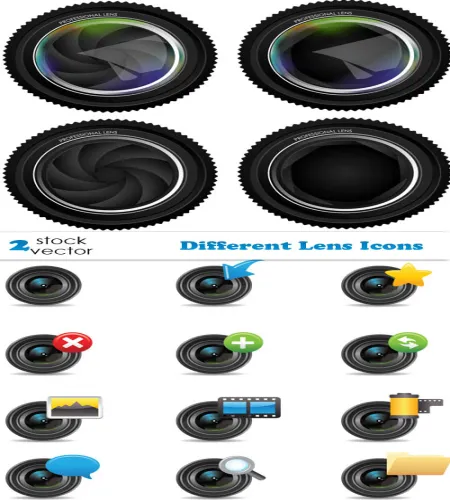 ايقونات عدسات كميرا Different Lens Icons