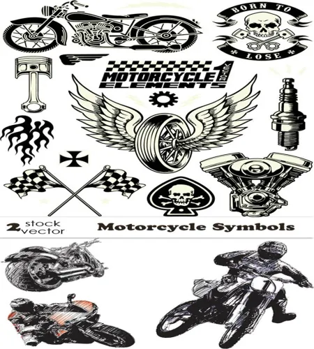 تصميم دراجات ناريه وملحقاتها Motorcycle Symbols