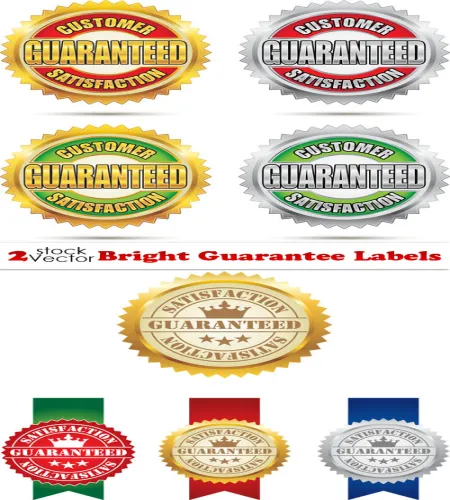 تحميل فيكتور عناصر جميله Vectors - Bright Guarantee Labels