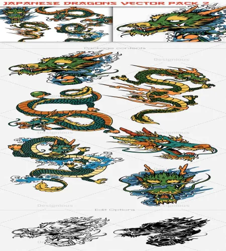 تصميم تنين ياباني مختلفه Japanese Dragons