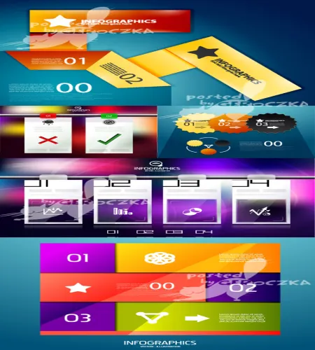 تحميل فيكتور Vectors - Modern infographic design elements