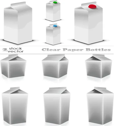 تصاميم علب حليب جميله Vectors - Clear Paper Bottles