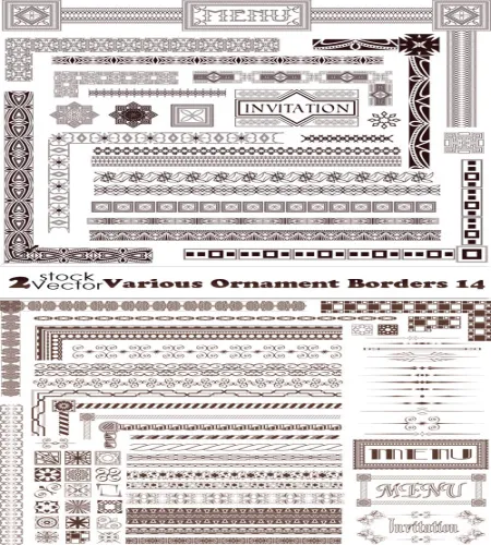 تحميل اطارات فيكتور Vectors - Various Ornament Borders 14
