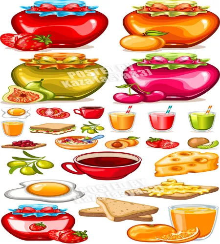 تصميم شراب وطعام رهيبه Food & drinks vector
