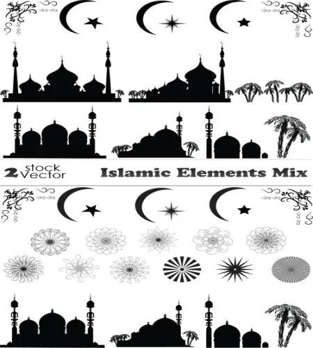 تصاميم اسلاميه منوعه Vectors - Islamic Elements Mix