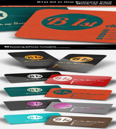 بطاقات جميله شركات All In One Business Card Mock-Up