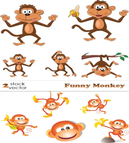 تصميم قرد مضحك ملفات مفتوحه Vectors - Funny Monkey