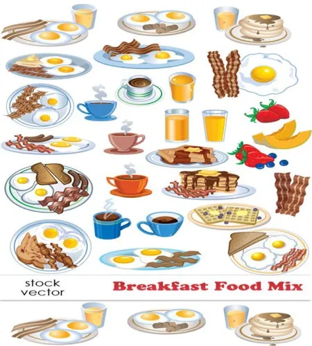 تصميم طعام الافطار منوع Breakfast Food Mix