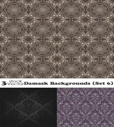 تحميل خلفيات جميله فيكتور Vectors - Damask Backgrounds (Set 6)