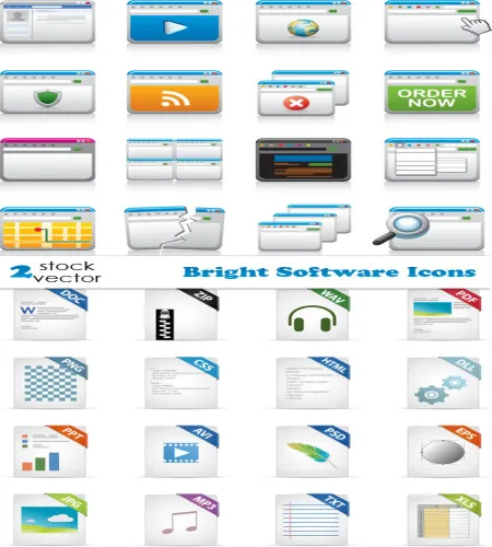 تحميل ايقونات برامج فيكتور Vectors - Bright Software Icons