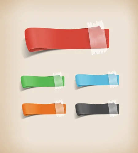 تصميم فوتوشول مفتوح اشرطة لاصقة Free PSD Ribbon Templates