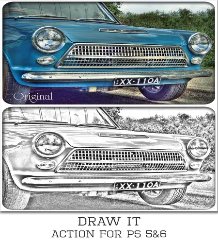 تحميل اكشن فوتوشوب Draw It Action for Photoshop
