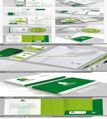ملف مفتوح جميل ادوات مكتبيه Branding / Identity Mock-up 4450939