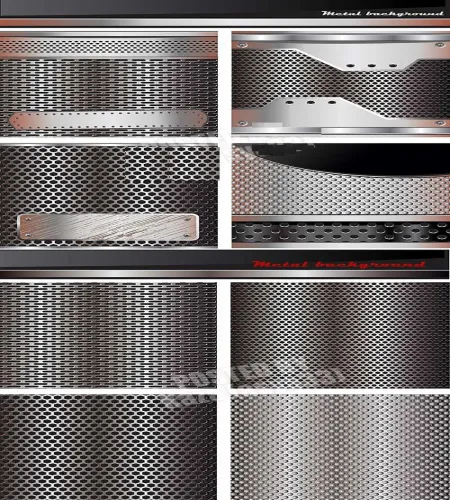 خلفيات معدنيه بملفات مفتوحه Vectors - Metal backgrounds