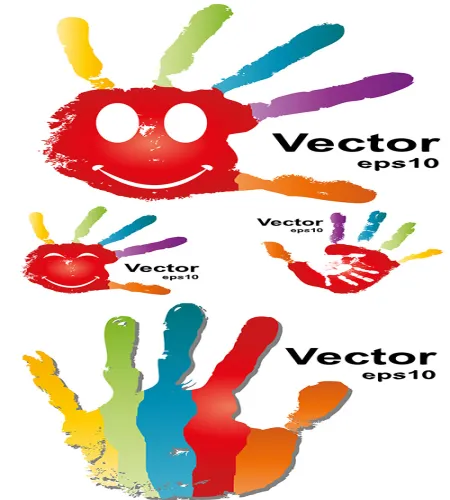 تحميل فيكتور ايدي Vectors - conceptual hand shape or print