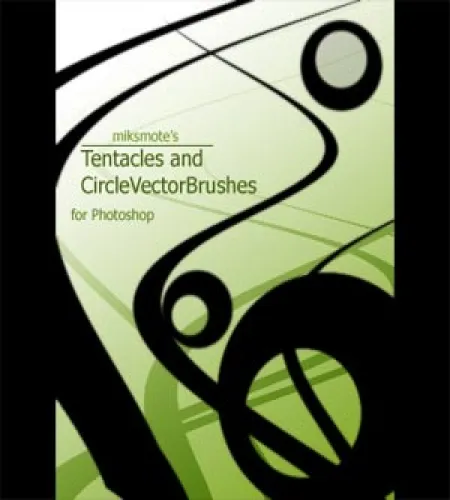 فرش فوتوشوب خطوط متعرجه Tentacles and Circle Vector
