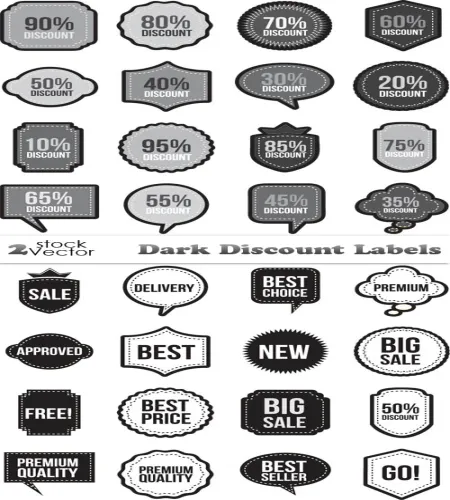 تحميل فيكتور خصومات Dark Discount Labels