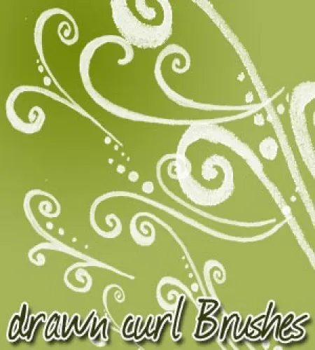 فرش فوتوشوب زخارف drawn curly brushes