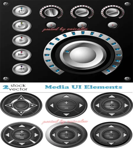 تصميم ازرار تشغيل الميديا Media UI Elements