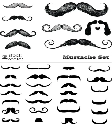 شعر و اشناب شنبات روعه Vectors - Mustache Set