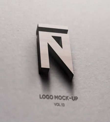 شعار ثلاثي الابعاد 3d ملف مفتوح psd Mock-Up