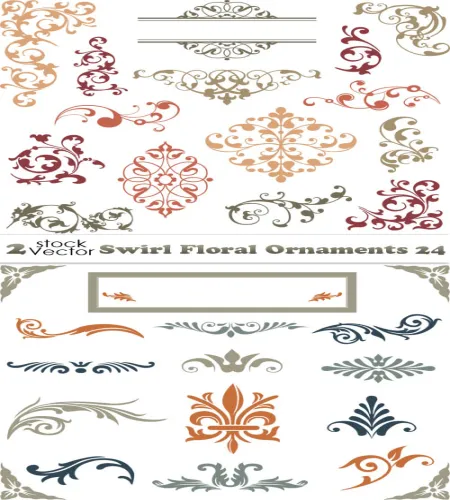 تحميل زخارف رائعه Swirl Floral Ornaments 24