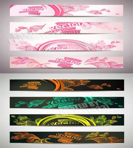 بنرات مميزه ملفات مفتوحه vectors - Abstract banners 8