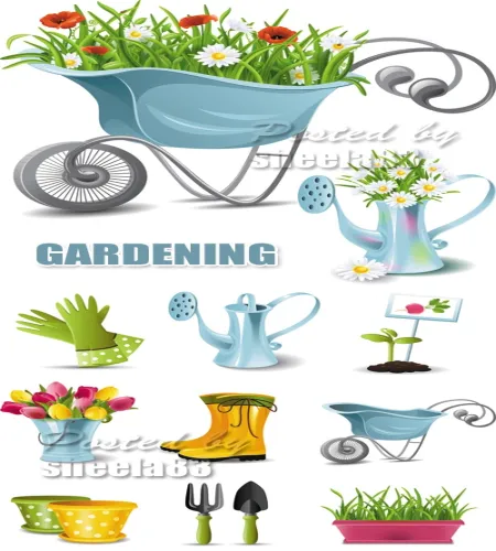 تصاميم معدات الحديقه Spring Gardening Vector
