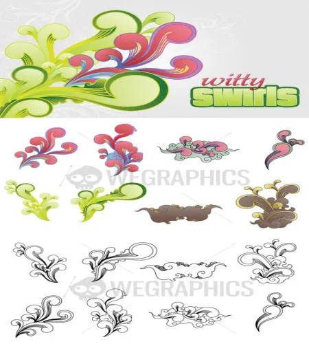 تحميل فيكتور vector - Witty Swirls Vector Set