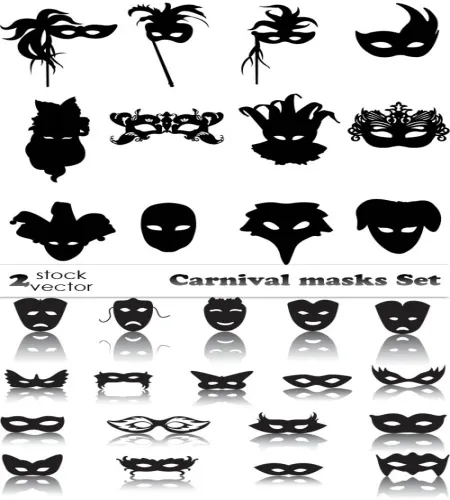 تصاميم اقنعه منوعه Vectors - Carnival masks Set