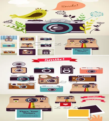 تحميل فيكتور كاميرات قديمه Vectors -  Old vintage camera