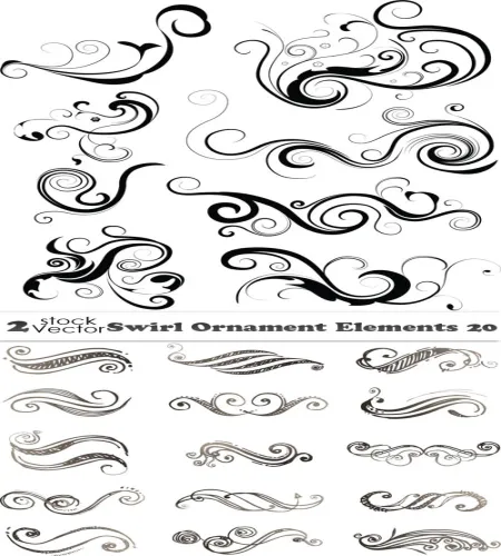زخارف رائعه ملفات مفتوحه Swirl Ornament Elements 20