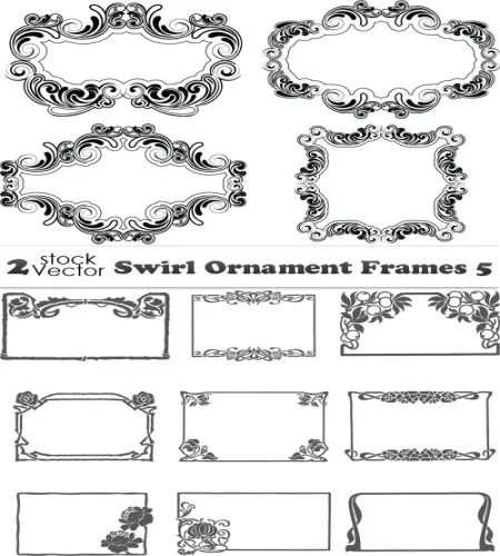 اطارات مزخرفه جديده Vectors - Swirl Ornament Frames 5