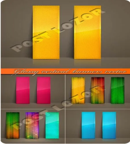 تصميم بنرات عاموديه ملونه Glossy vertical banners