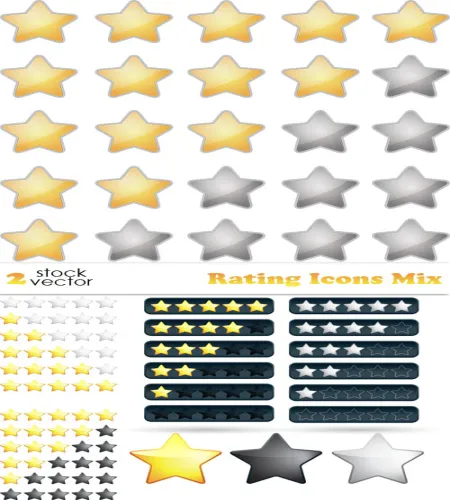 تحميل ايقونات تقييم فيكتور ملفات مفتوحه Vectors - Rating Icons Mix